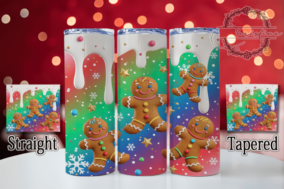 3D Vibrant Gingerbread Cookie Tumbler: Elevating Your Holiday Drinkware Designs