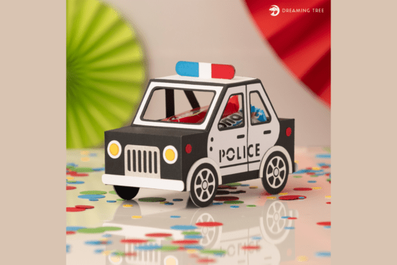 Bring the Excitement of a Law Enforcement Party with the Police Car Favor Box SVG