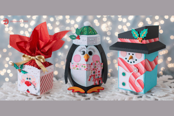 Happy Holiday Gift Boxes SVG Bundle