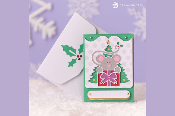 Mouse Greeting Card SVG: A Festive Layered Design