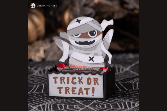 Mummy Treat Holder SVG: Spooky Packaging Design