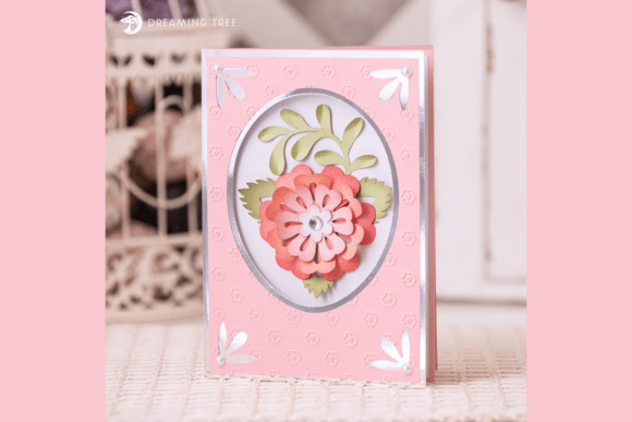 Peony Fantasy Flower Card SVG Guide