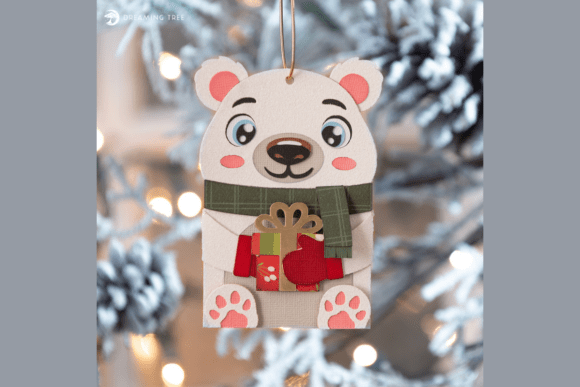 Polar Bear Gift Card Ornament SVG